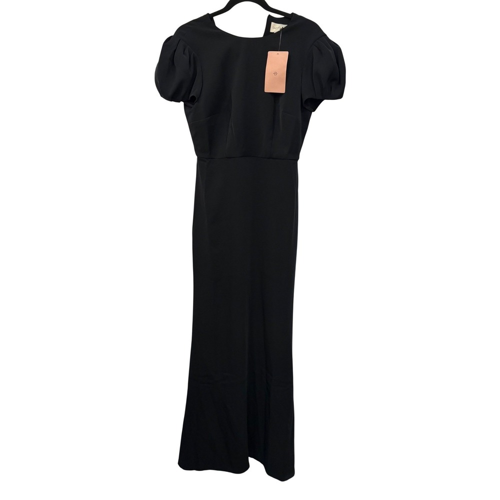 Sachin & Babi Puff Sleeve Maxi Dress 6 Women Black Formal Gown NEW Without Tag